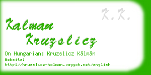 kalman kruzslicz business card