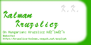 kalman kruzslicz business card